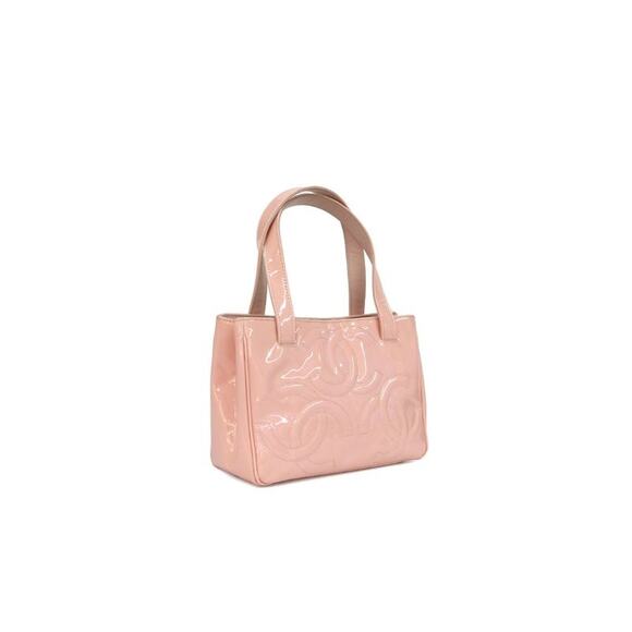 CHANEL Pink Patent Triple CC Tote Bag A-A17030 - Picture 2 of 12